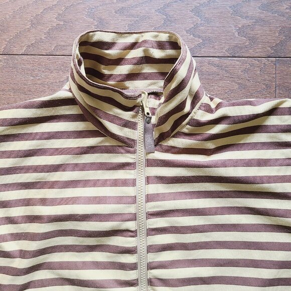 RIDE SNOWBOARDS Zip-Up Jacket with Thumb Holes, BROWN Striped, Pockets. - Picture 2 of 16